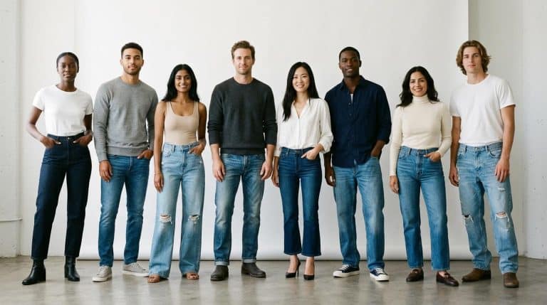 Huit personnes de différentes origines souriantes face à la caméra